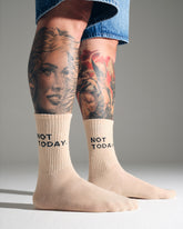 Not Today Beige Socks