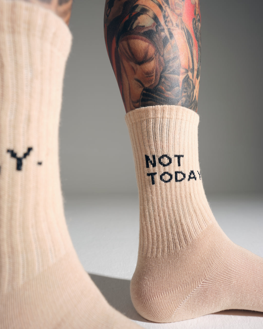 Not Today Beige Socks