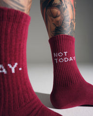 Not Today Burgundy Socks