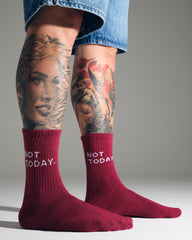 Not Today Burgundy Socks
