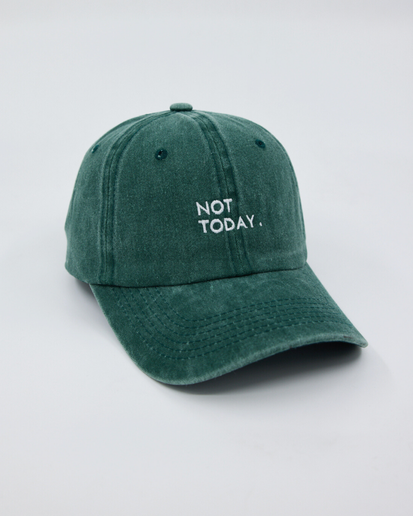 Not Today Dark Green Washed Cap