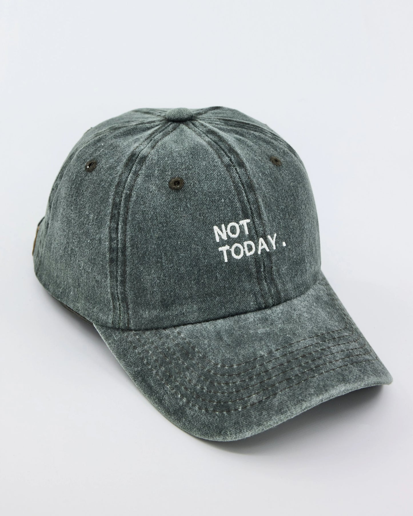 Not Today Forest Green Washed Cap