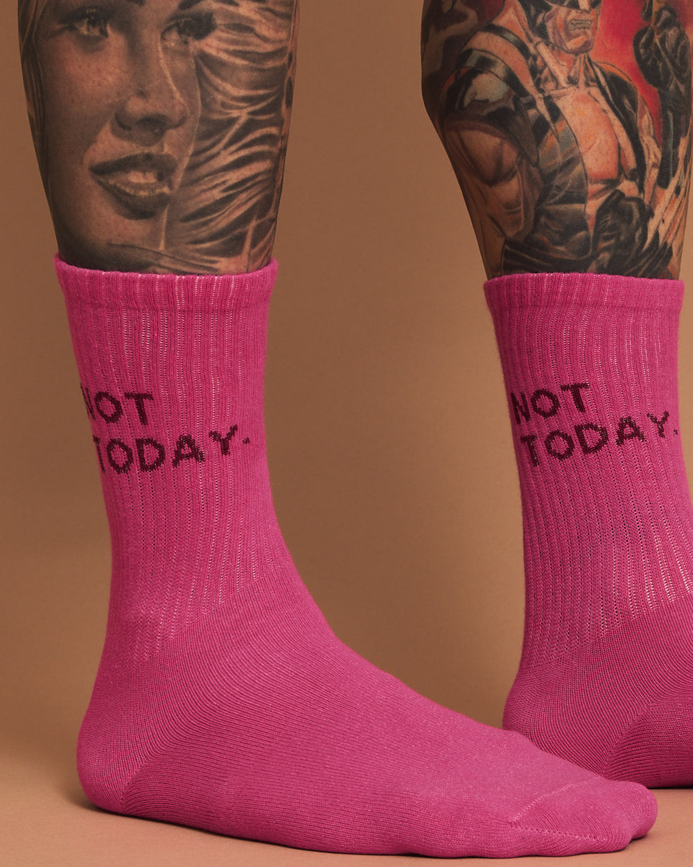 Close view of Not Today Hot Pink Socks