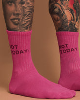 Close view of Not Today Hot Pink Socks