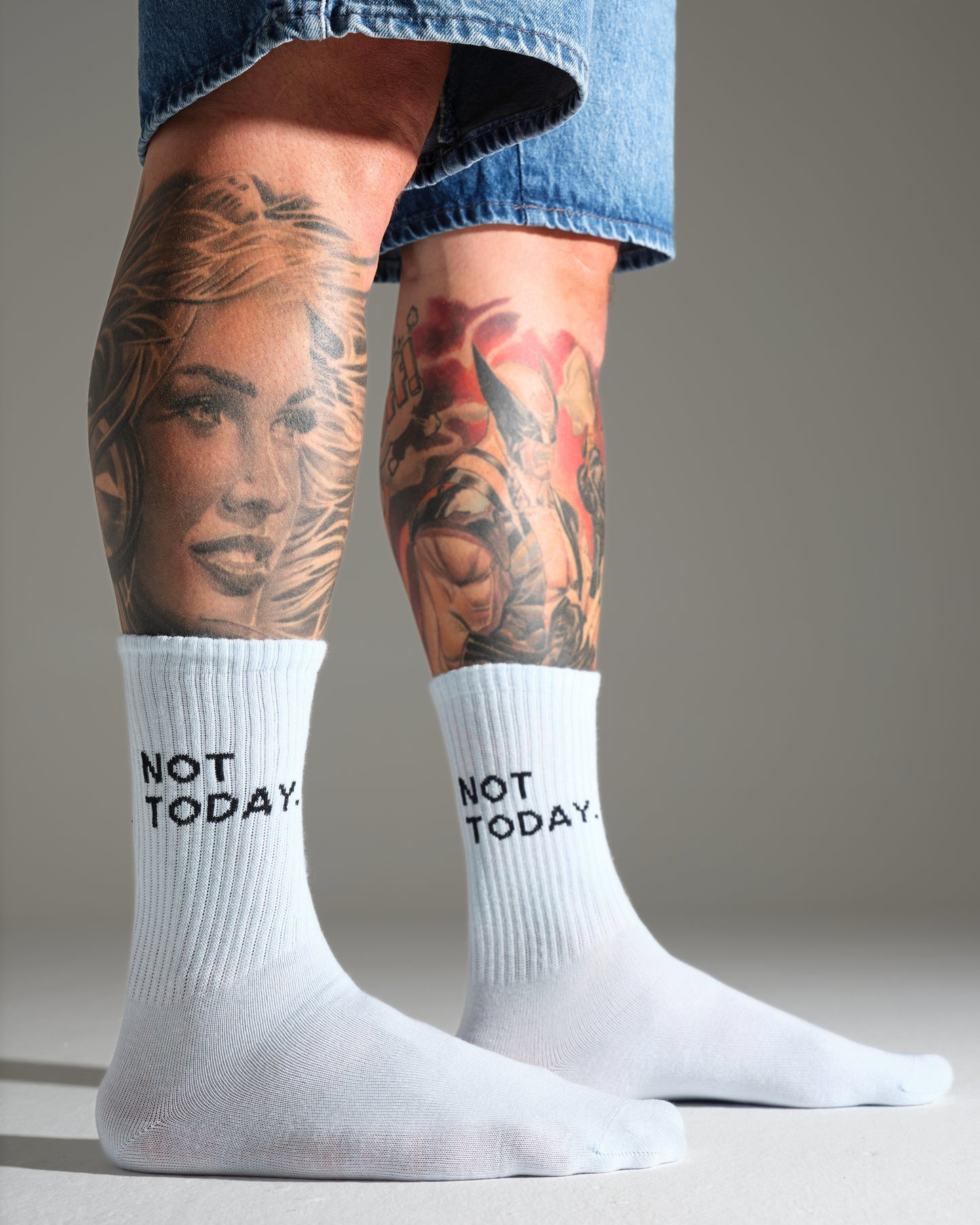 Not Today Light Blue Socks
