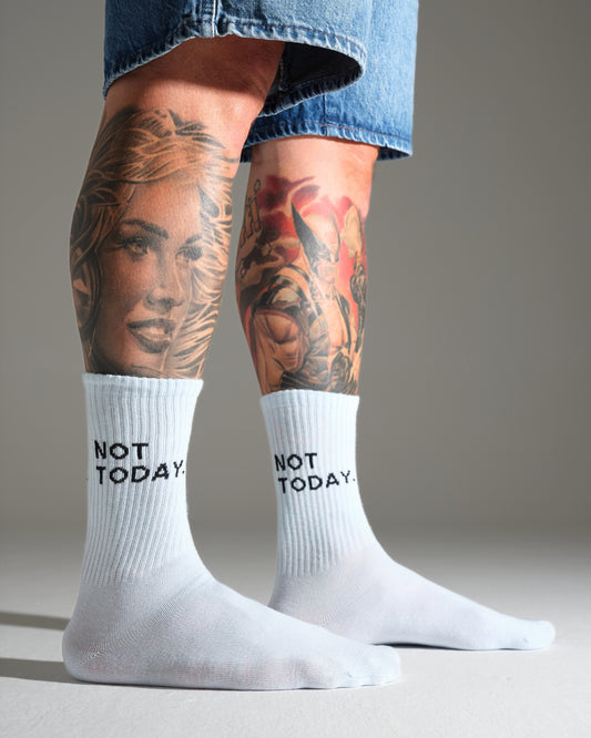 Not Today Light Blue Socks