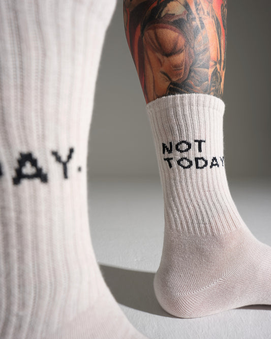 Not Today Light Gray Socks