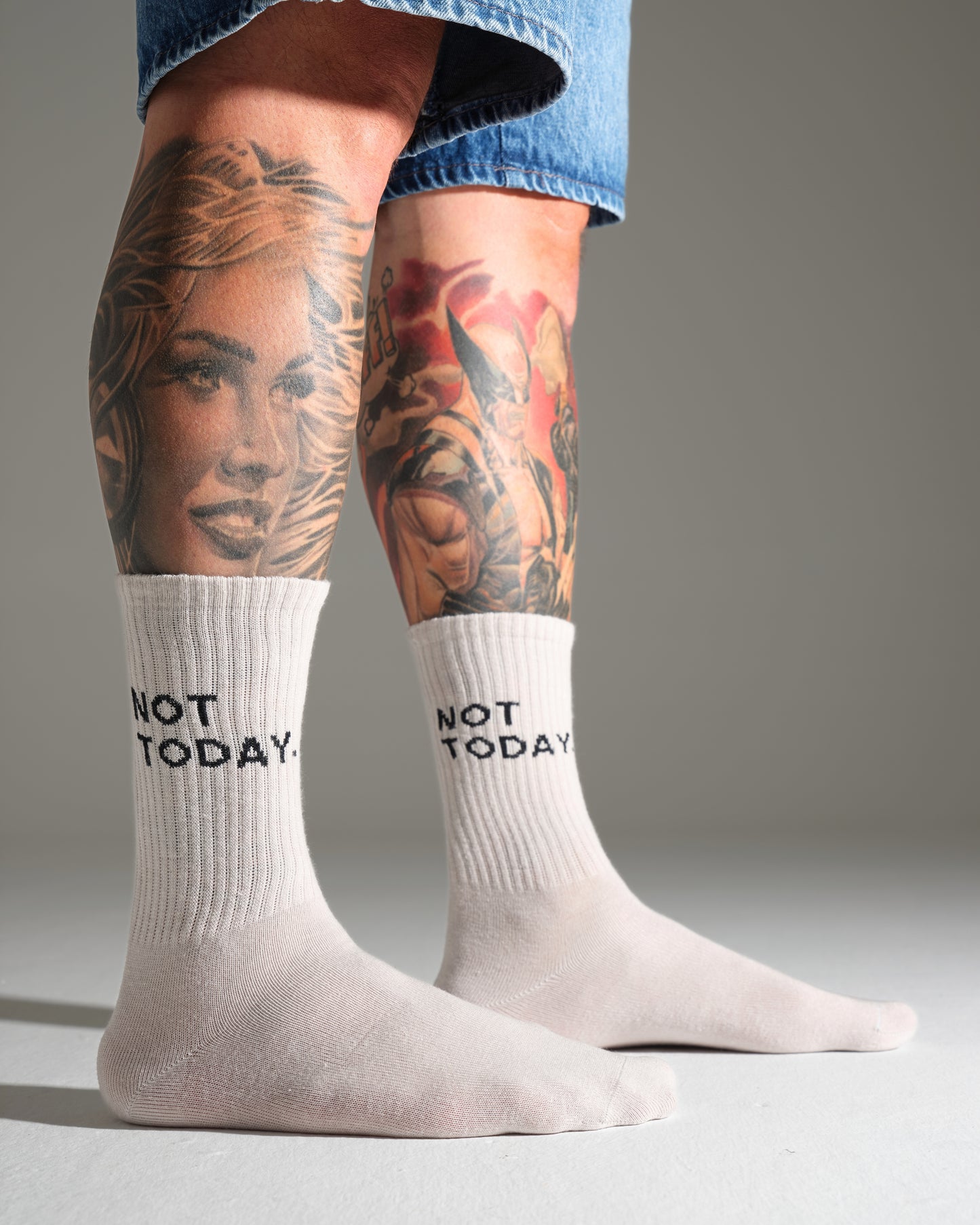 Not Today Light Gray Socks