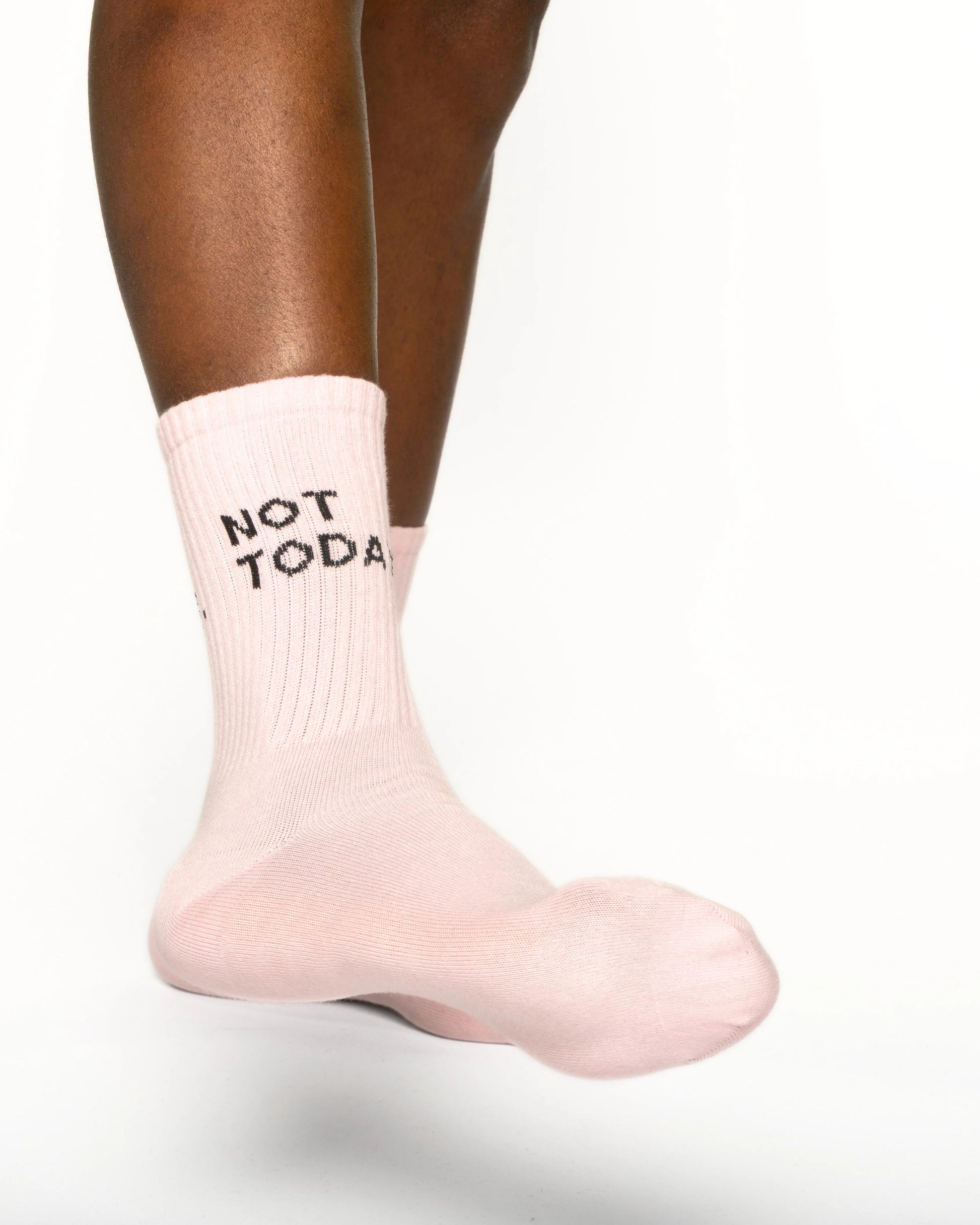 close view of Not Today Light Pink Socks