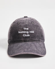 Gray cap with 'The Notting Hill Club' text on a white background