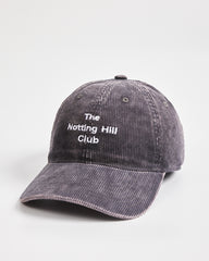 The Notting Hill Club Charcoal Grey Corduroy Cap