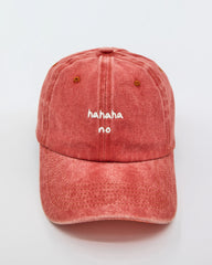 front view of Orange Hahaha No Washed Cap