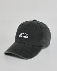 Out of Service black washed cap - side view