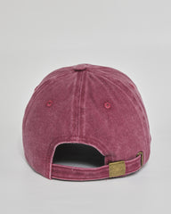 Out of Service burgundy washed cap - back view