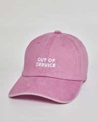 Out of Service pink washed cap - side view