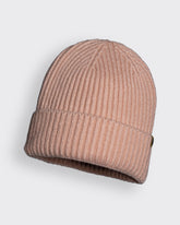 Front view of Peach Lux Beanie