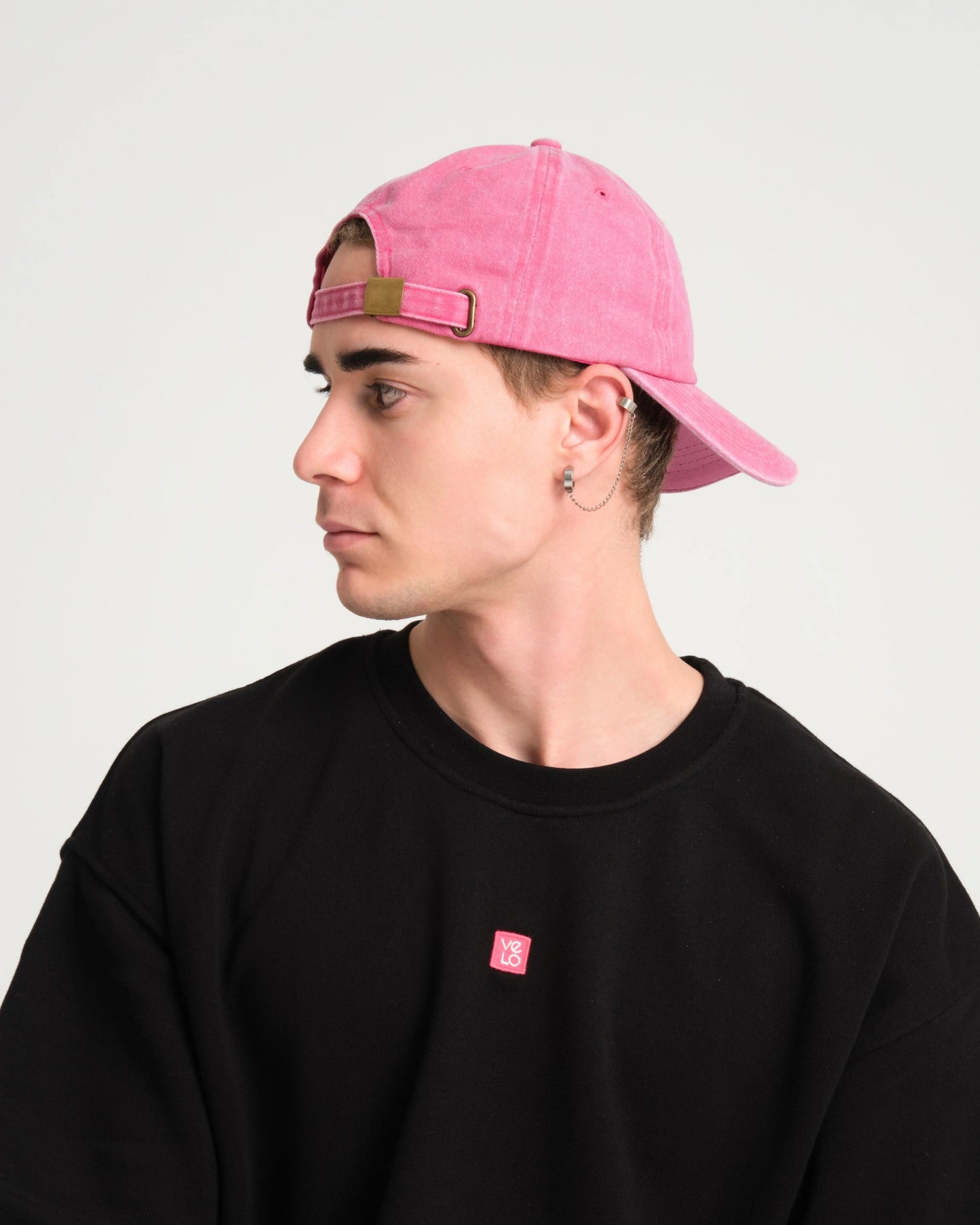 man wearing Pink Cute But Psycho Washed Cap