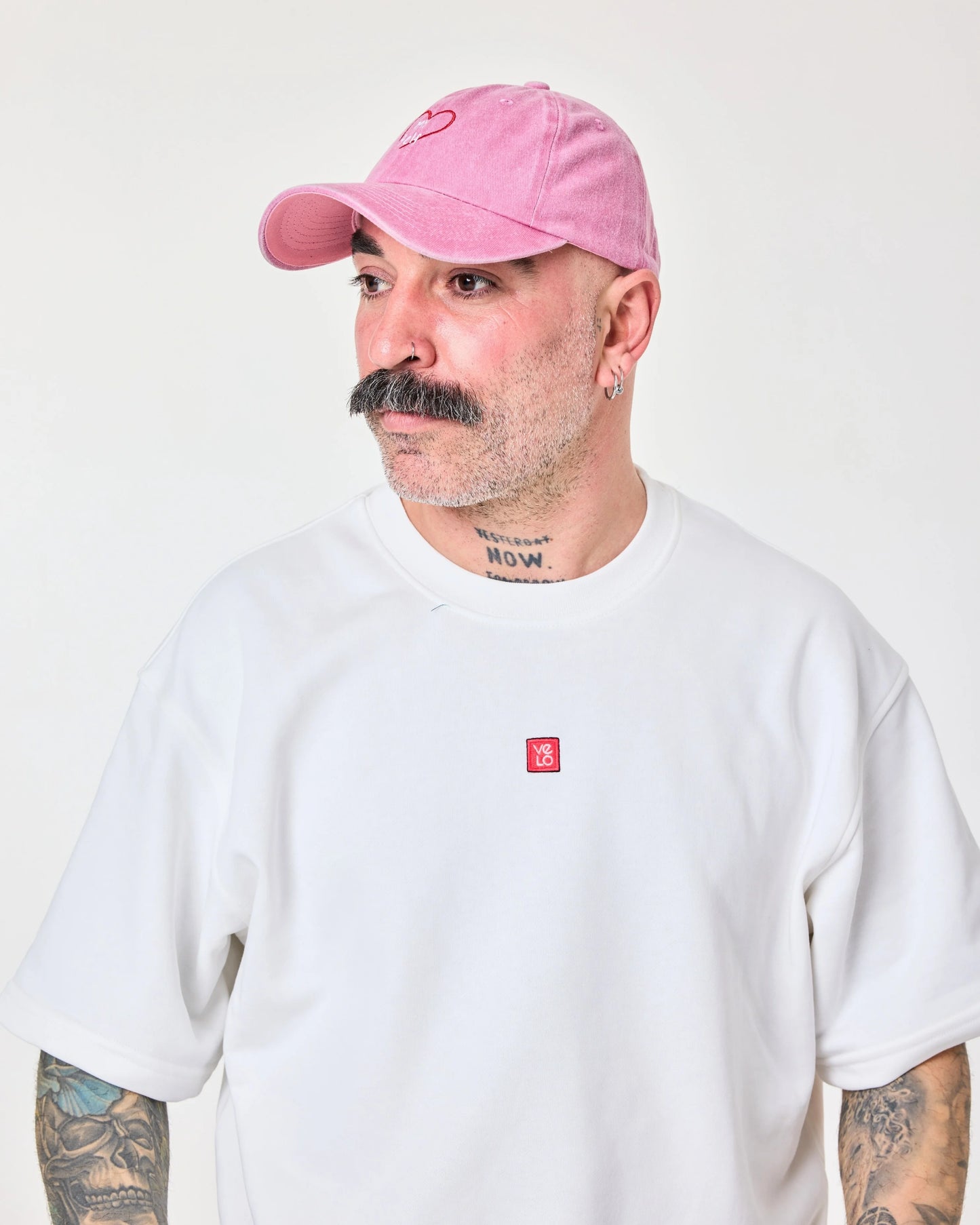 man wearing Pink Love Myself Washed Cap