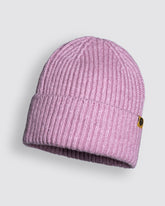 Front view of Pink Lux Beanie
