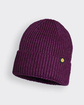 Front view of Plum Lux Beanie