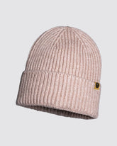Front view of Powder Pink Lux Beanie