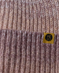 Close view of Powder Pink Mix Lux Beanie