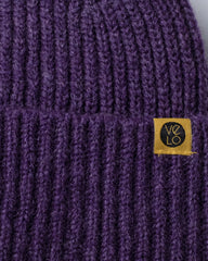 Close view of Purple Lux Beanie