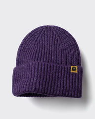 Purple Lux Beanie on a light gray background