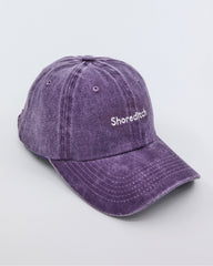 side view of Shoreditch Purple Washed Cap