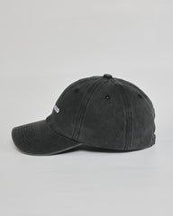 Quiet Mood black washed cap - angled view