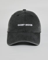 Quiet Mood black washed cap - front view