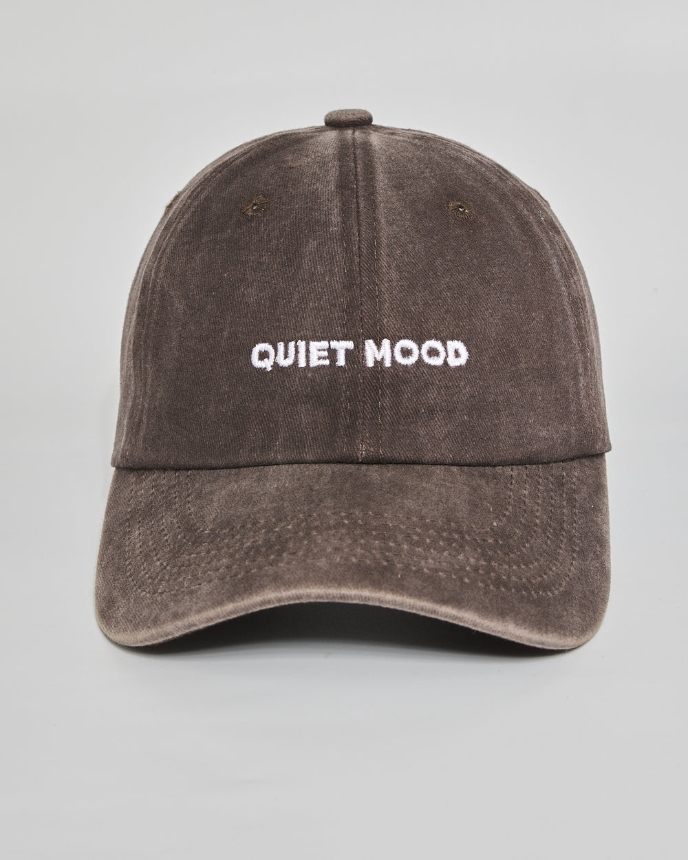 Quiet Mood brown washed cap - front view