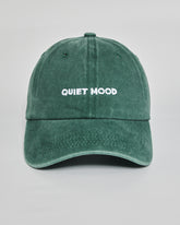 Quiet Mood forest green washed cap - front view