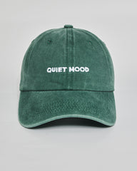 Quiet Mood forest green washed cap - front view