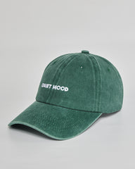 Quiet Mood forest green washed cap - side view