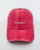 front view of Shoreditch Red Washed Cap