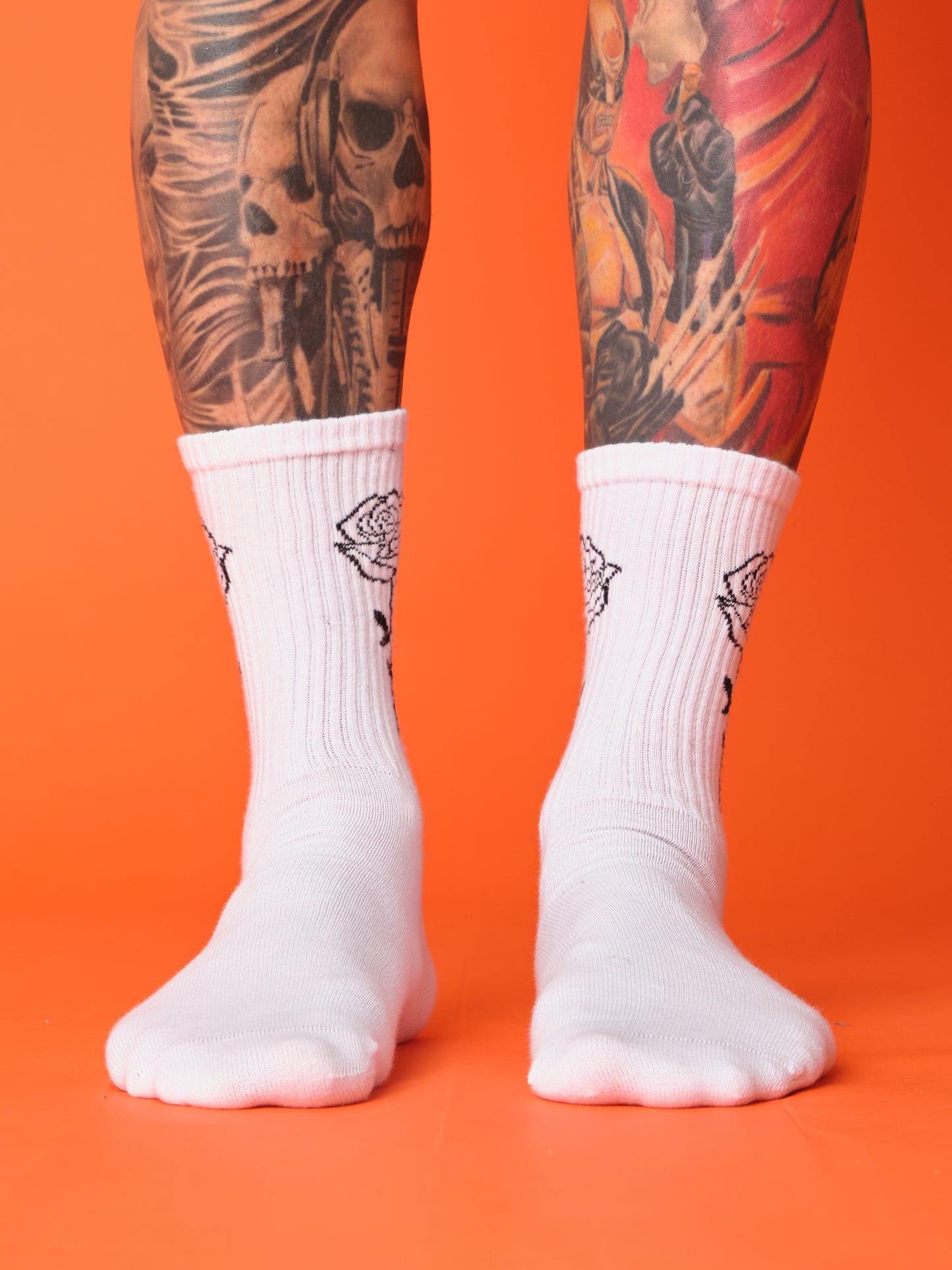 Black Rose White Socks