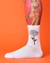Black Rose White Socks