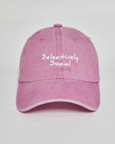 Selectively Social pink washed cap - front view