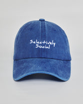 Selectively Social royal blue washed cap - front view