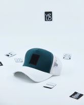 Side view of Teal Green and White Customisable Trucker Cap