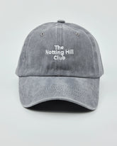 Front view of The Notting Hill Club Light Gray Washed Cap