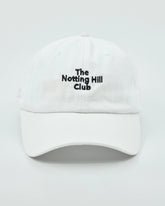 Front view of The Notting Hill Club White Washed Cap