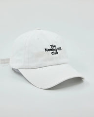Side view of The Notting Hill Club White Washed Cap