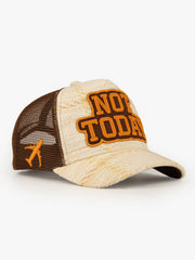 Not Today Brown Trucker Cap detail view 3