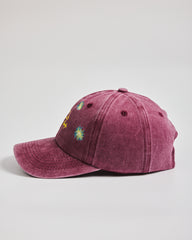 Van Gogh Burgundy Washed Cap on a light gray background