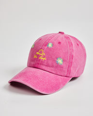 Side view of Van Gogh Hot Pink Washed Cap
