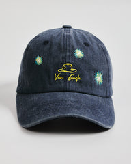 Front view of Van Gogh Navy Washed Caps