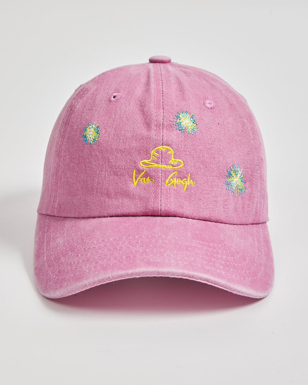 Front view of Van Gogh Pink Washed Cap
