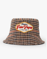 Front view of Vegas Beige Bucket Hat